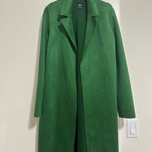 Zara Women's Vibrant Green Trench Coat